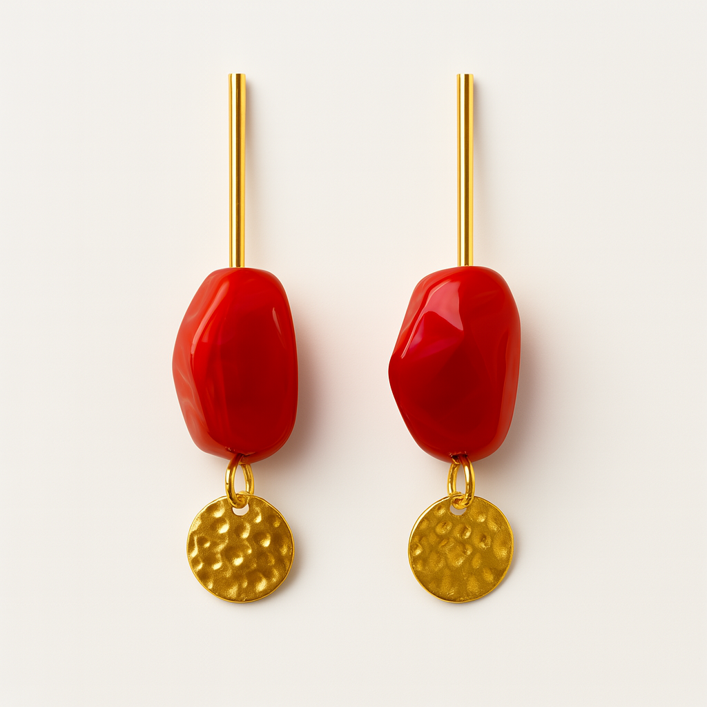 Pendientes Jolie madera artesanales pendientes ligeros hecho a mano Espana Hanalima