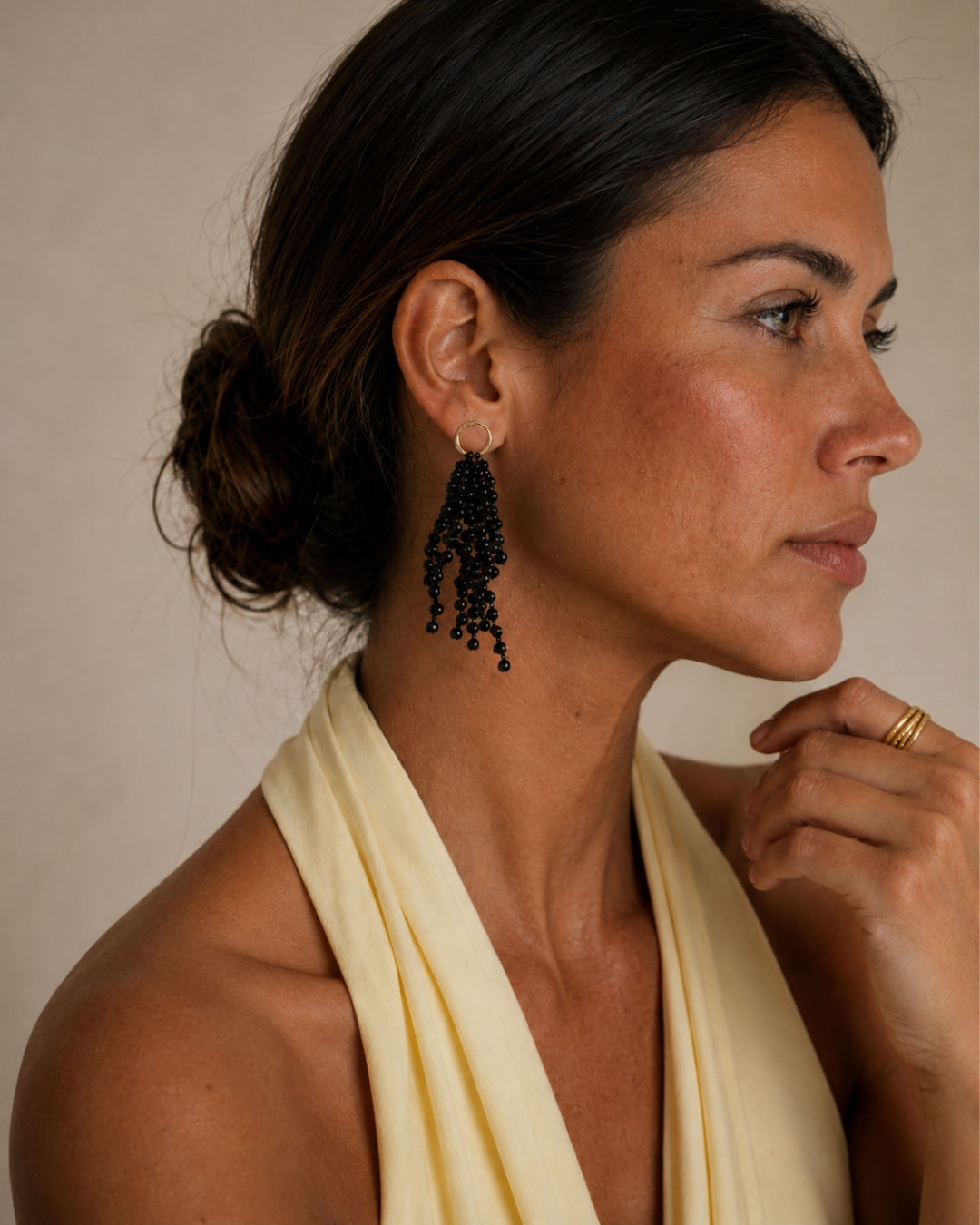 Pendientes Celine Negro