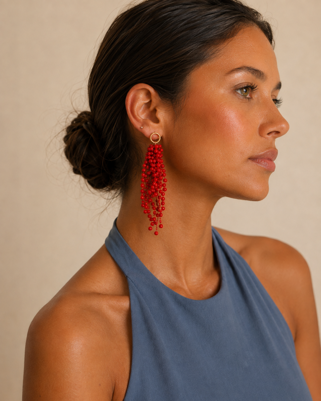 Pendientes Celine Rojo