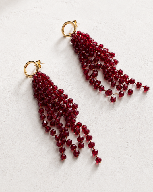 Pendientes Celine Granate